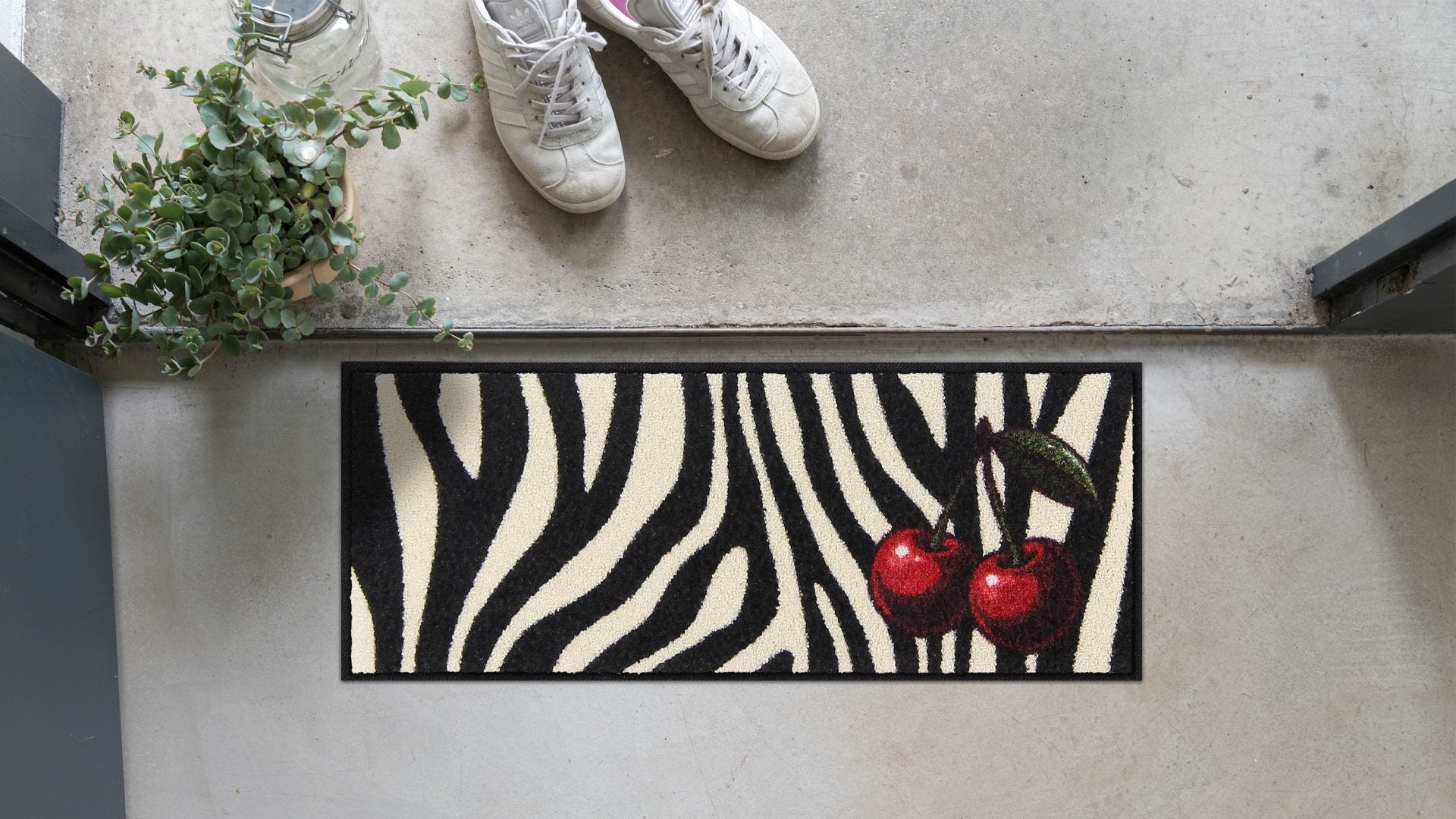 Fußabtreter klein 30x75  Cherry Cherry Zebra