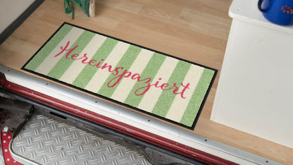 Fußabtreter klein 30x75  Hereinspaziert Streifen