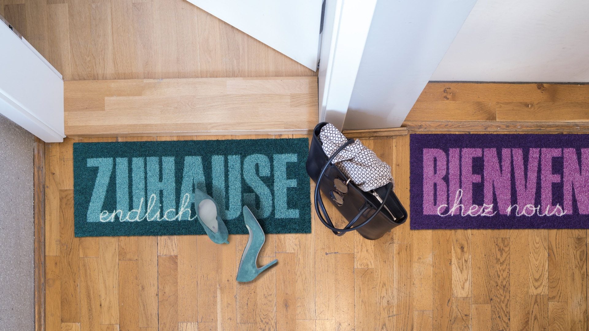Fußabtreter klein 30x75  Zuhause Type aqua