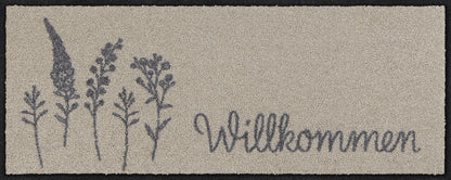 Fußabtreter klein 30x75 Willkommen Wiese grau
