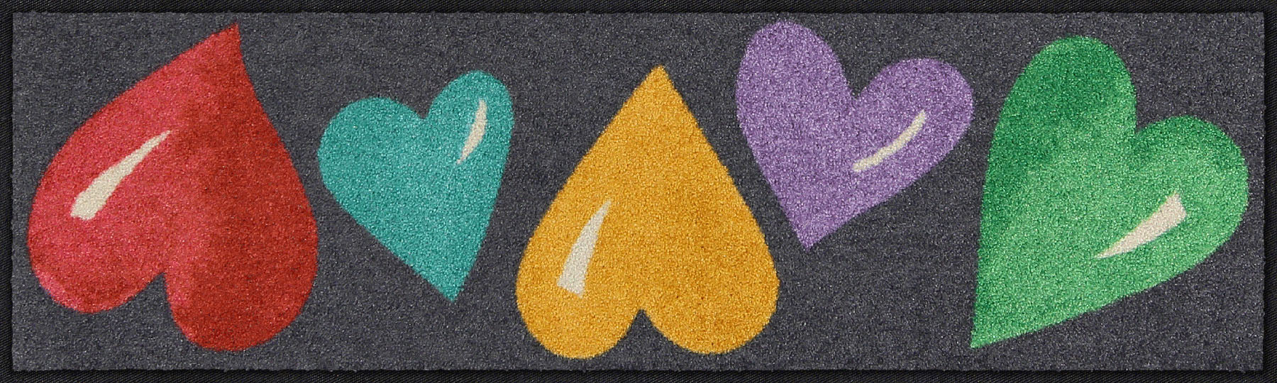 Läufer klein 30x100 Big Hearts Colourful