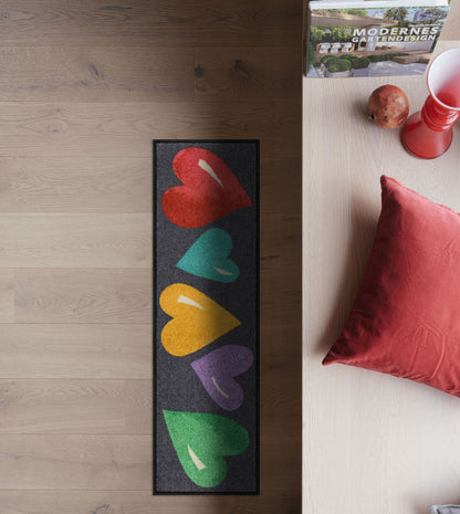 Läufer klein 30x100 Big Hearts Colourful