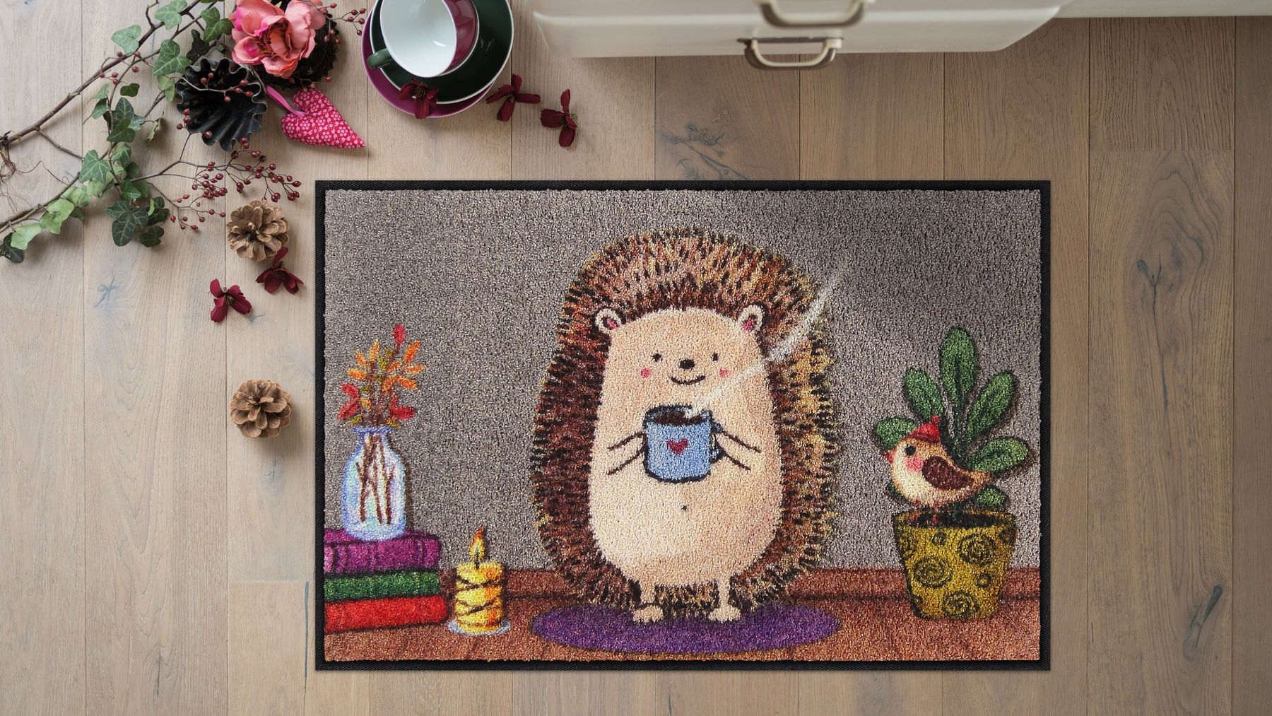 Fußmatte 50x75 Cozy Hedgy bunt