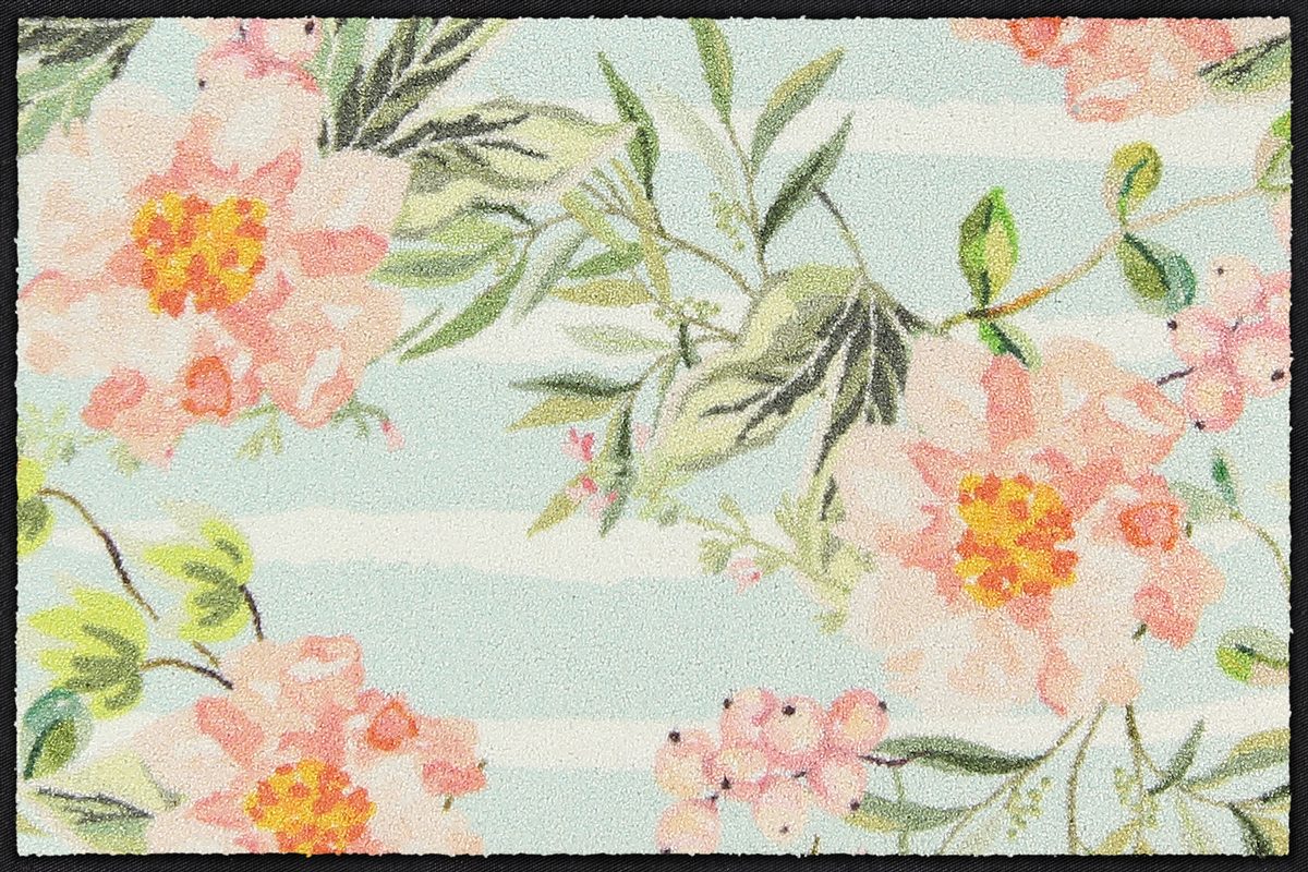 Fußmatte 50x75  Floral Stripes blue