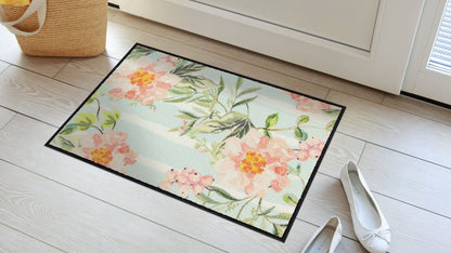 Fußmatte 50x75  Floral Stripes blue