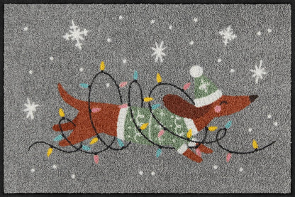 Fußmatte 50x75 Jingle Dog grau