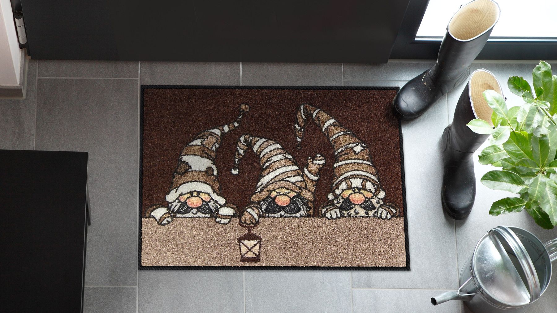 Fußmatte 50x75 Julklapp mocca grau