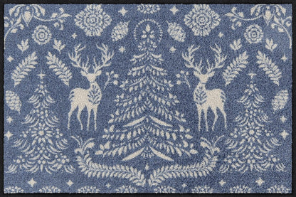 Fußmatte 50x75 Scandi Forest blue blau