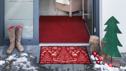 Fußmatte 50x75 Scandi Forest red grau