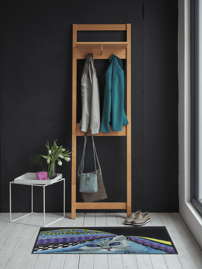 Fußmatte 50x75 Katzenglück blau