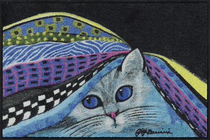 Fußmatte 50x75 Katzenglück blau