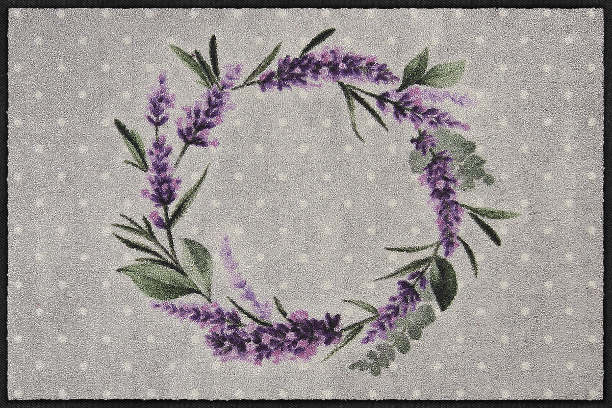 Fußmatte 50x75 Lavender Wreath grau