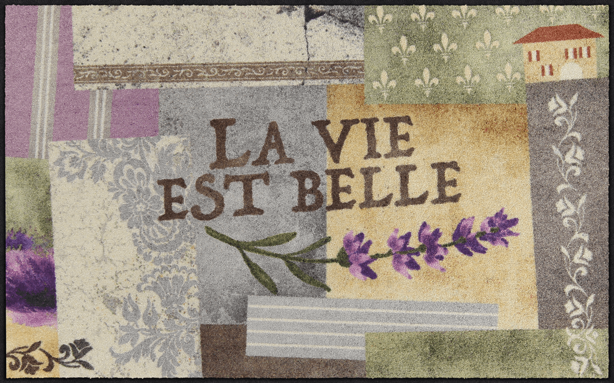 Fußmatte 75x120 La vie est belle lila