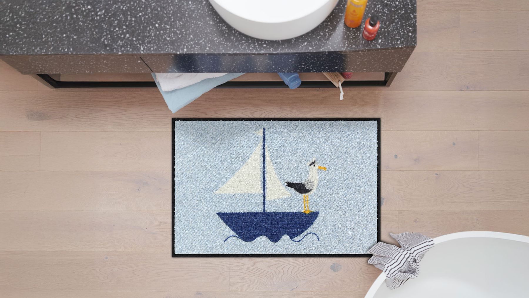 Fußmatte 50x75 Captain Jonas blau