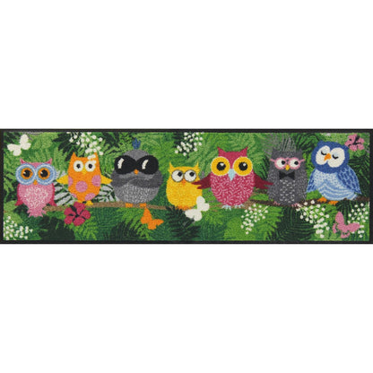 Läufer klein 30x100 Dschungeleulen grün