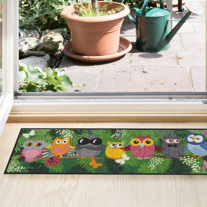 Läufer klein 30x100 Dschungeleulen grün