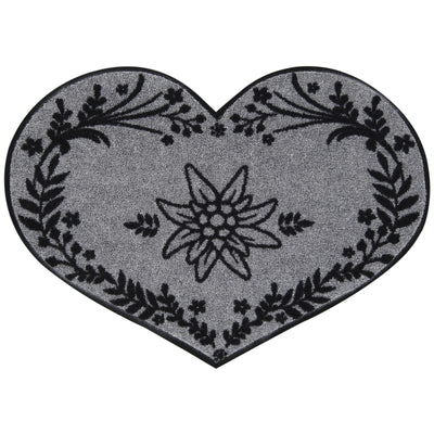 Fußmatte 55 x 76 cm Edelweiss-Heart Shape grau Sonderform