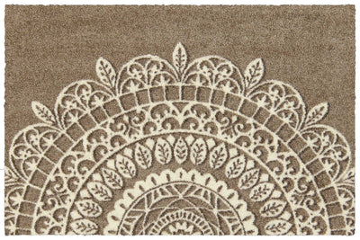 Fußmatte 50 x 75 cm Elena taupe beige randlos