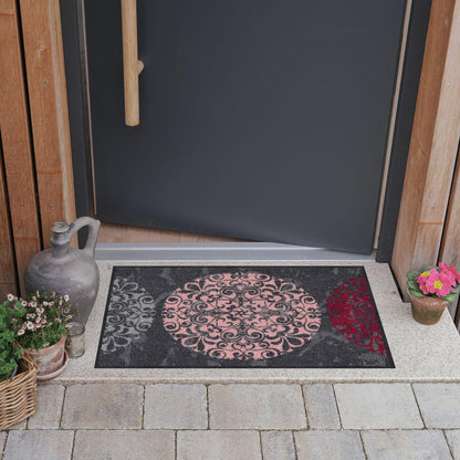 Fußmatte 50 x 75 cm Fliesenkreise berry lila