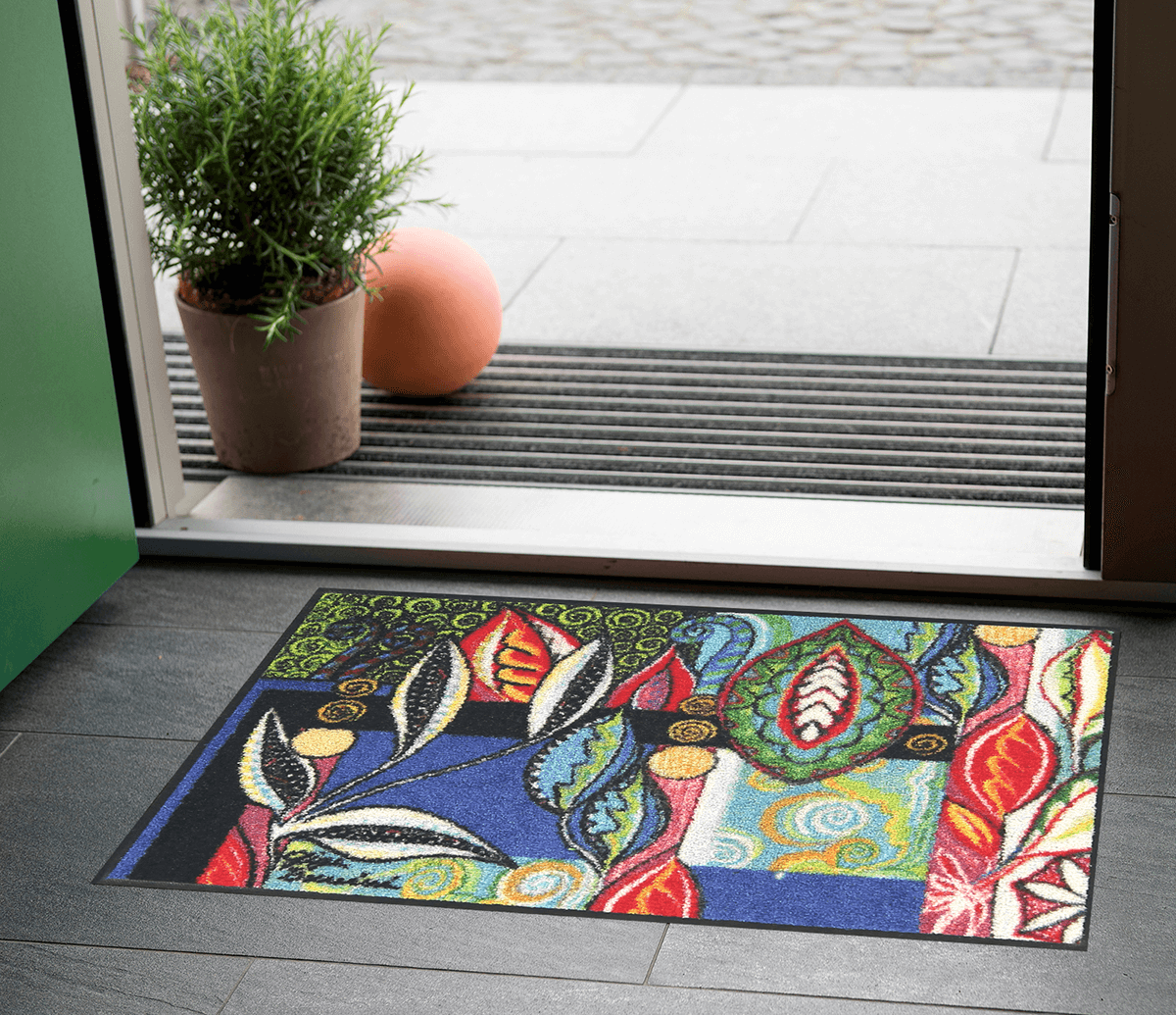 Fußmatte 50x75 Foglie nel vento blau