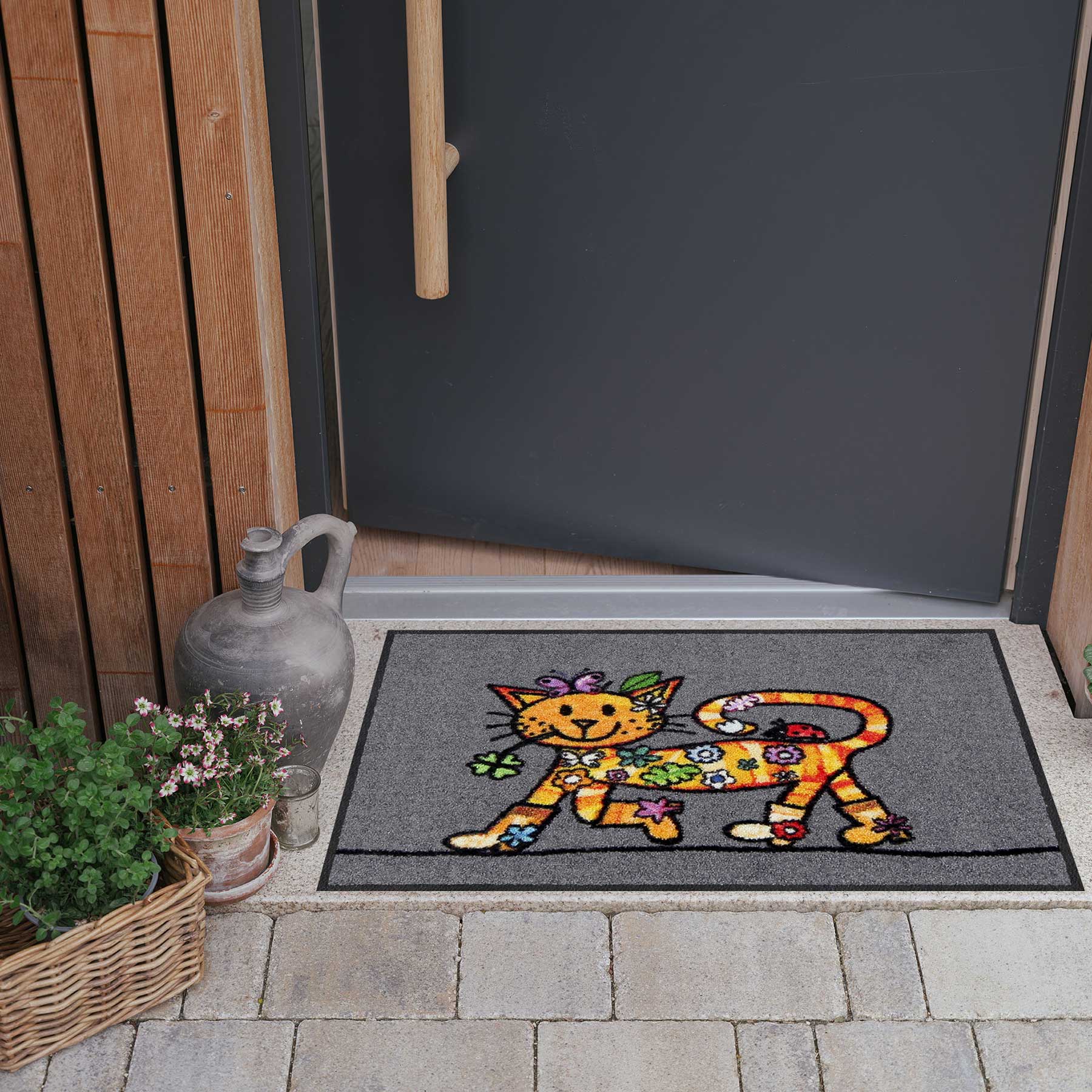Fußmatte 50x75 Funky Cat grau