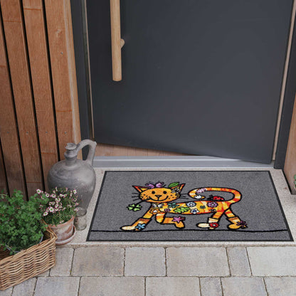 Fußmatte 50x75 Funky Cat grau