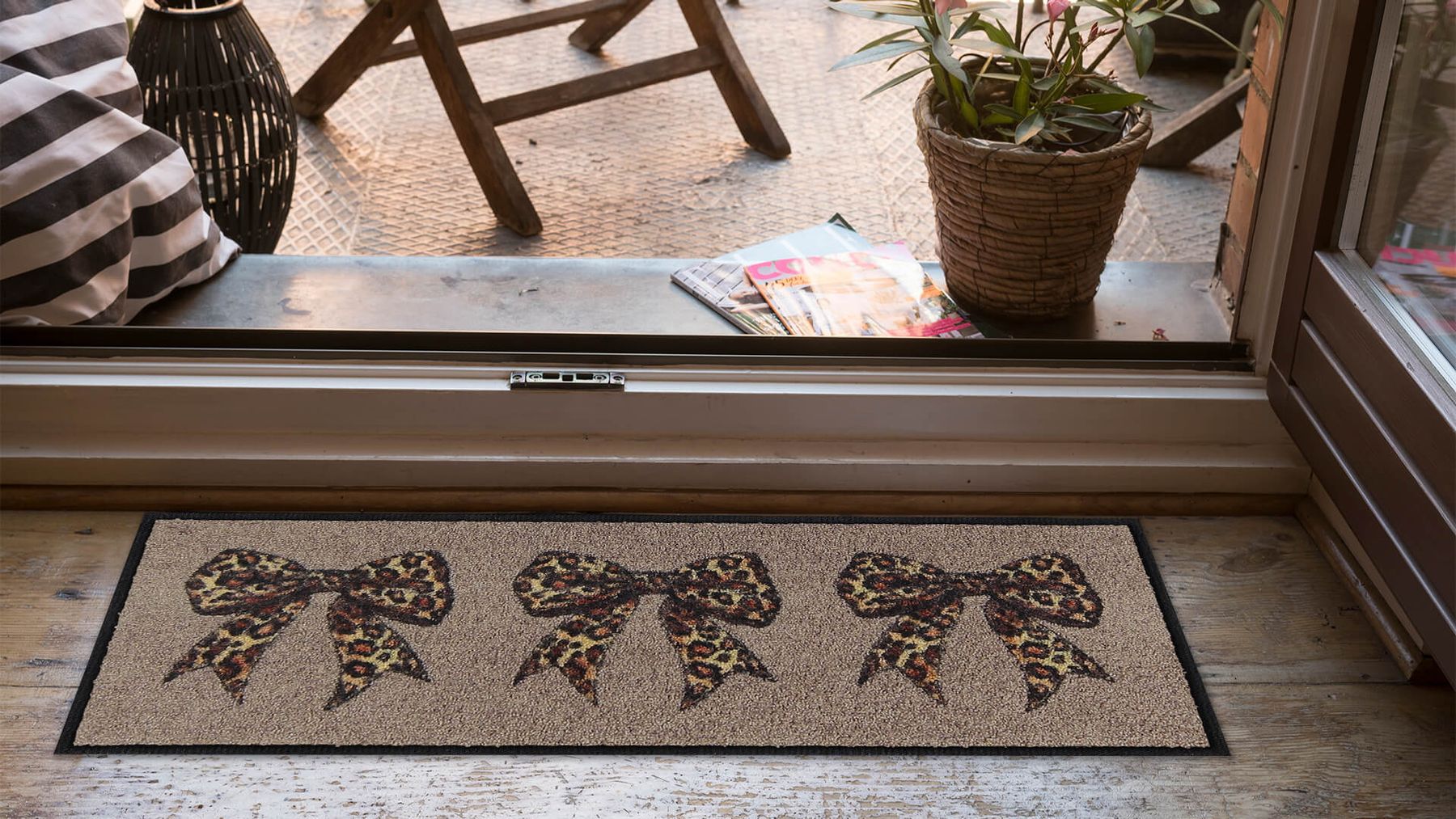 Fußmatte 30x75 Iconic Ribbon beige