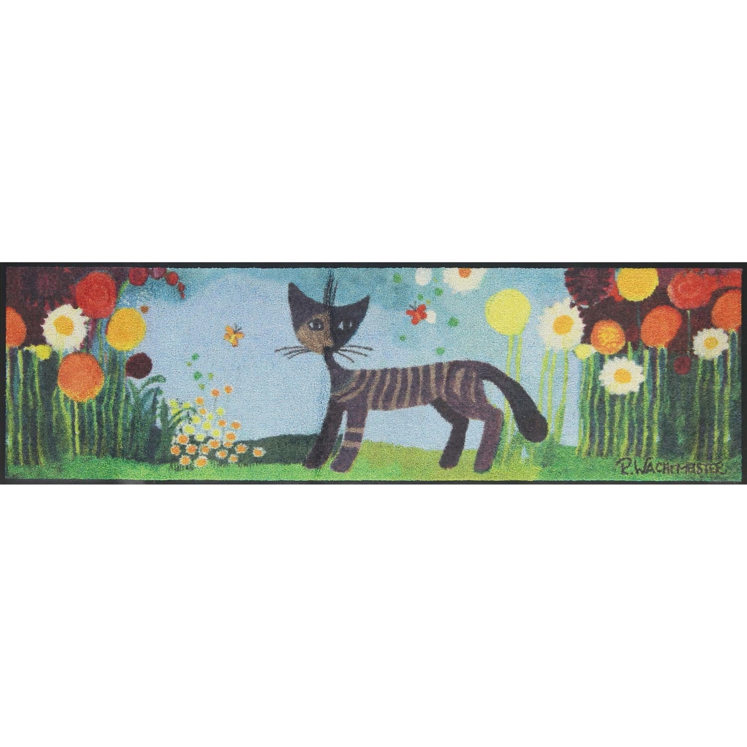 Läufer 35x120 Margherite blau