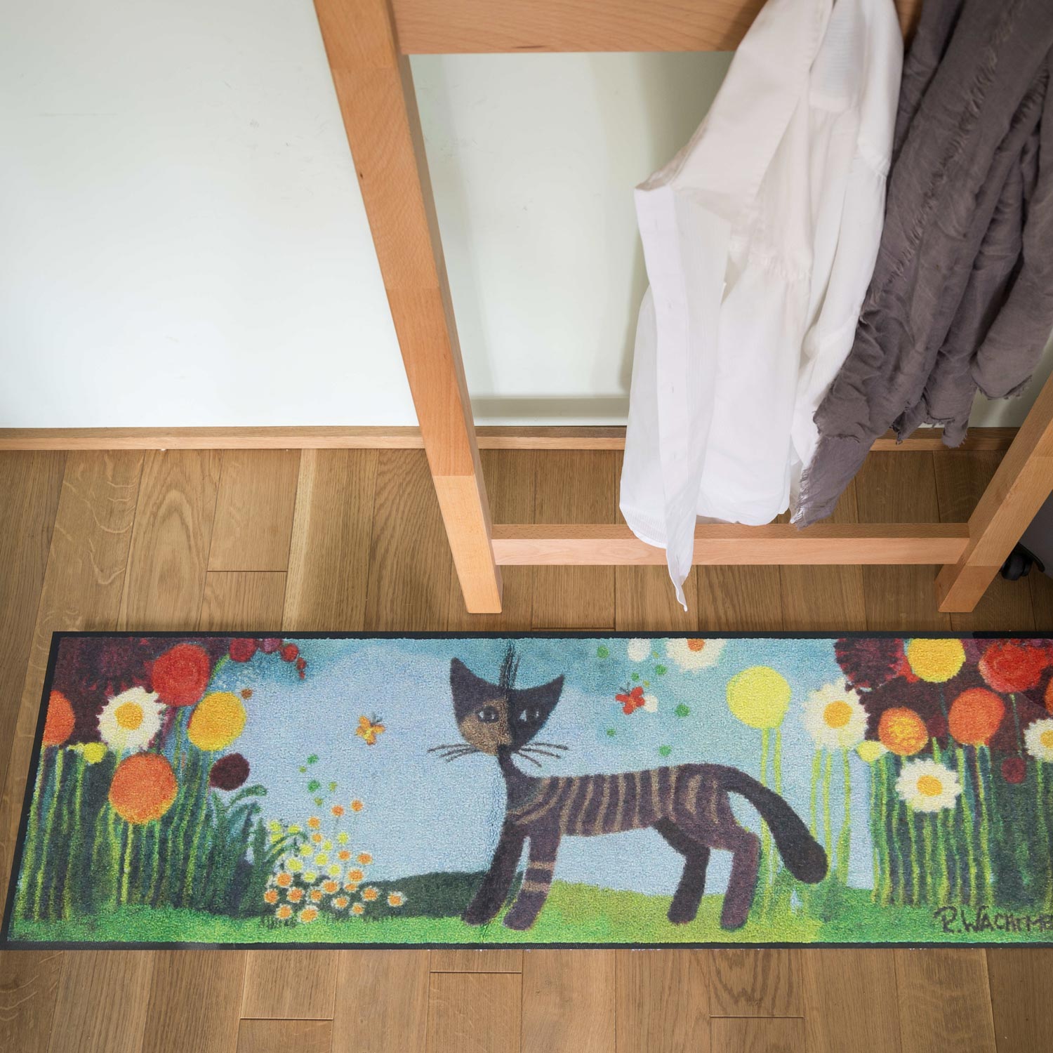 Läufer 35x120 Margherite blau