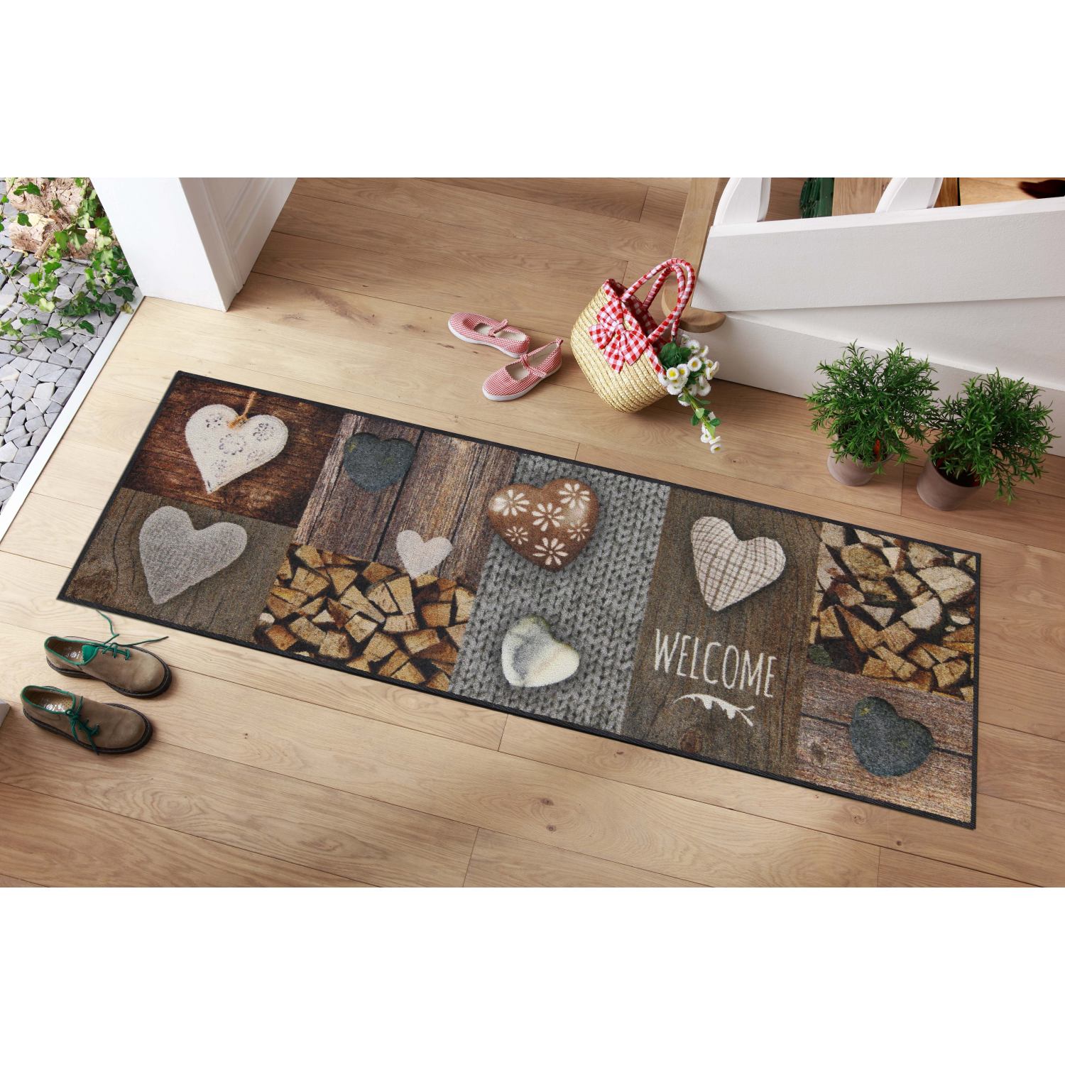 Teppichläufer 60x180 Rosis Patch Sauberlaufmatte braun