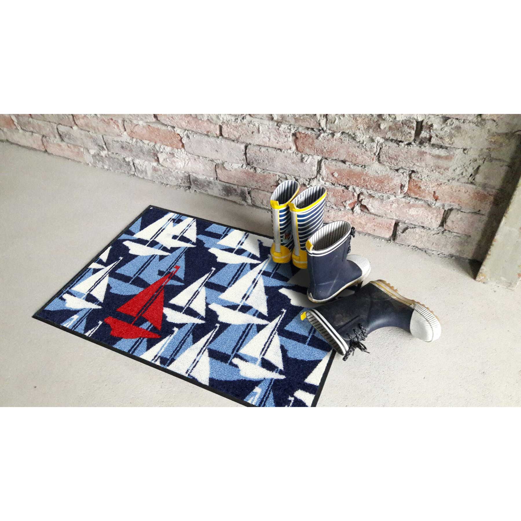 Fußmatte 50x75 Sail Boats blau