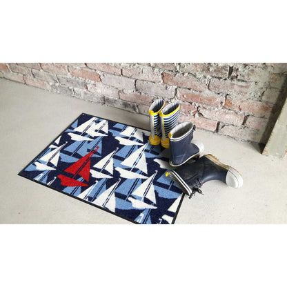 Fußmatte 50x75 Sail Boats blau