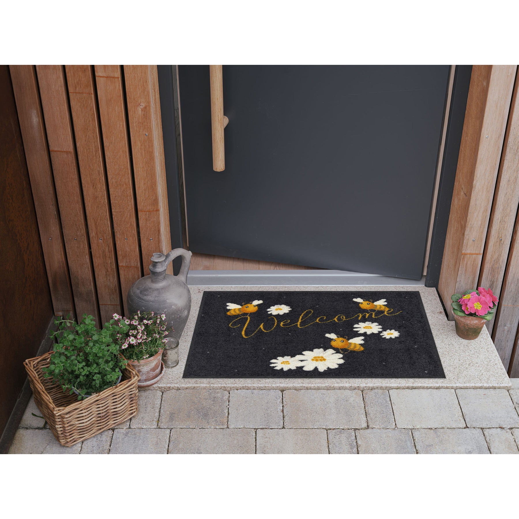 Fußmatte 50x75 Welcome Bees anthrazit