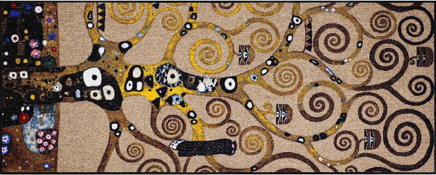 Teppichläufer 75x190 Klimt Lebensbaum beige