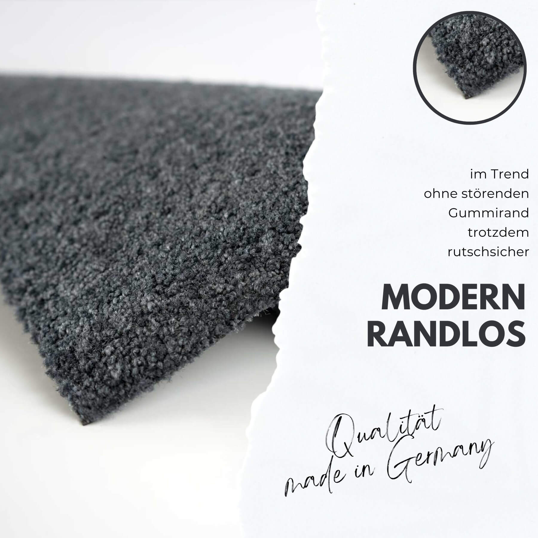 Läufer klein 30x100 Uni Schwarz