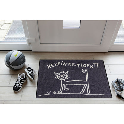 Fußmatte 50x75 Hereingetigert grau