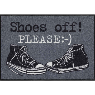 Fußmatte 50x75 Shoes Off Please anthrazit