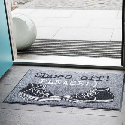Fußmatte 50x75 Shoes Off Please anthrazit