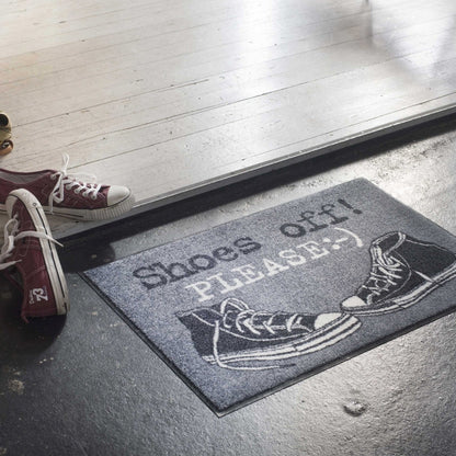 Fußmatte 50x75 Shoes Off Please anthrazit