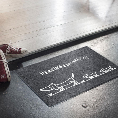 Fußmatte 50x75 Hereingedackelt family anthrazit