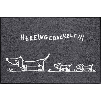 Fußmatte 50x75 Hereingedackelt family anthrazit