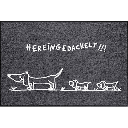 Fußmatte 50x75 Hereingedackelt family anthrazit