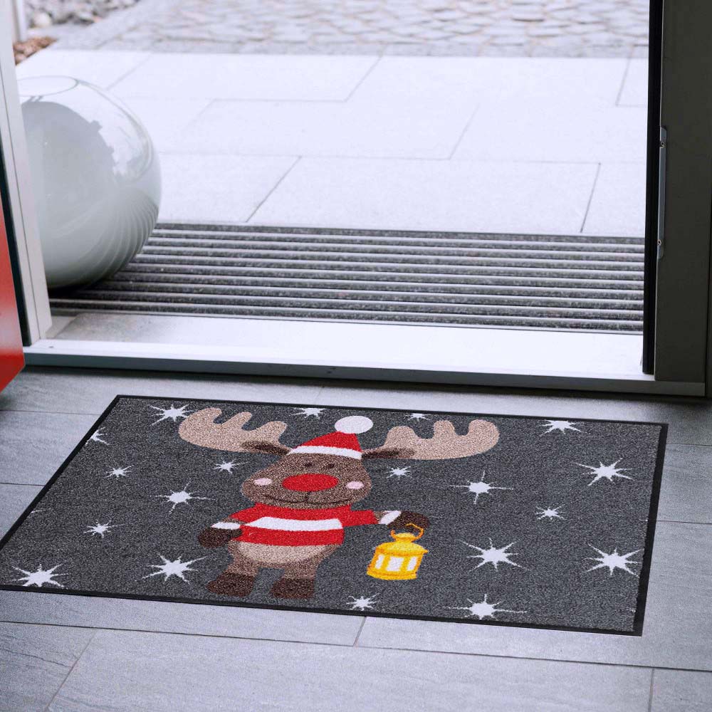 Fußmatte 50x75 Elch Rudi grau
