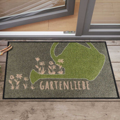 Fußmatte 50x75 Gartenliebe grün-apricot grau