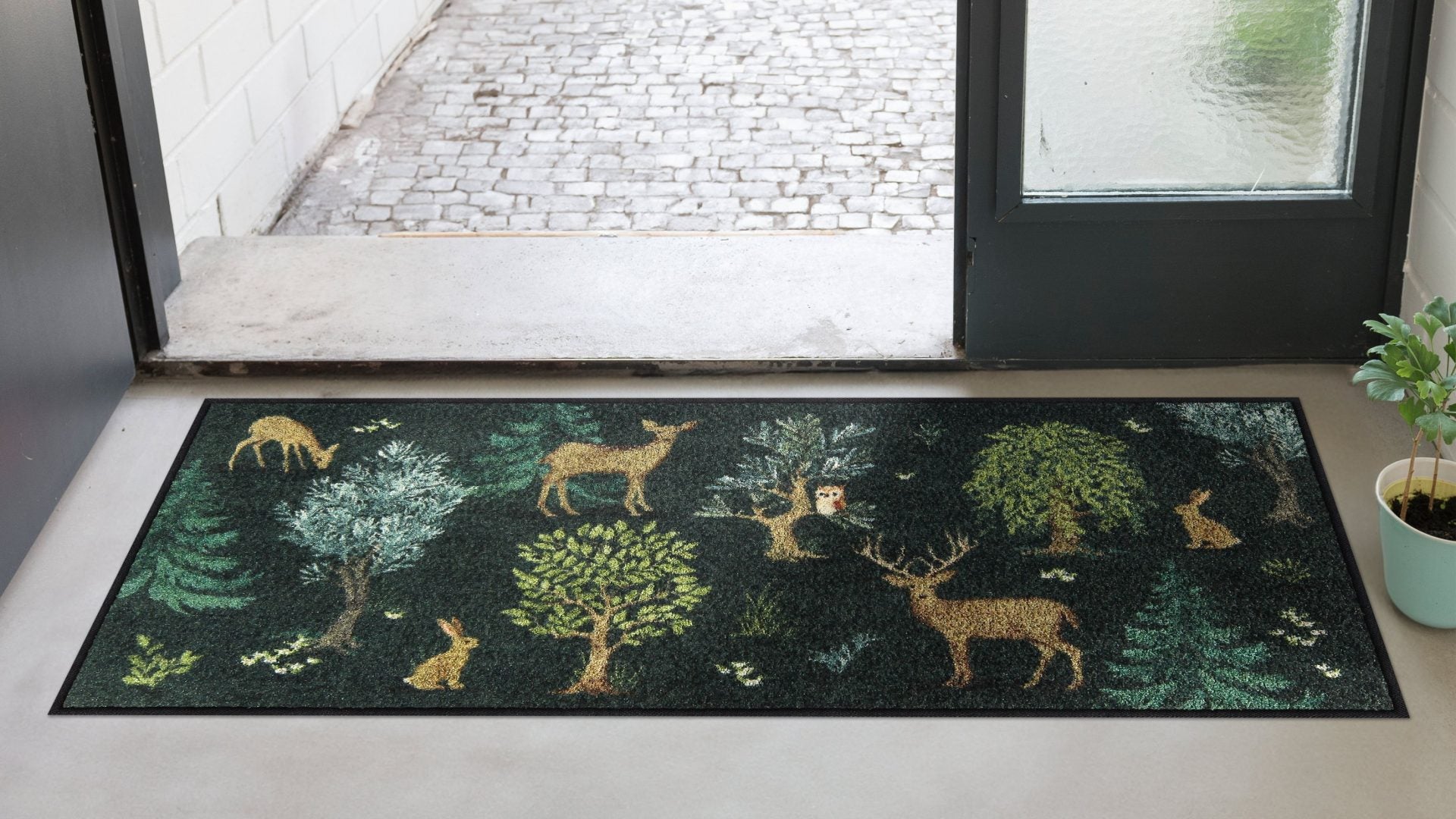 Läufer 50x120  Forest Moments Dunkelgrün