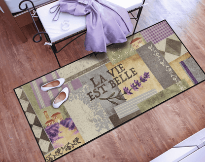 Teppichläufer 75x190 La vie est belle lila
