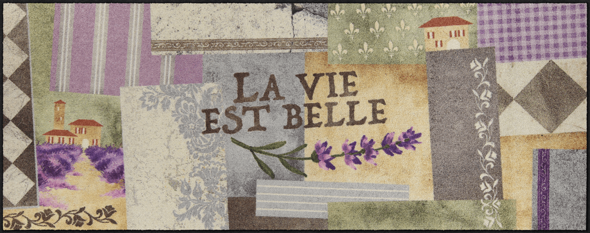 Teppichläufer 75x190 La vie est belle lila