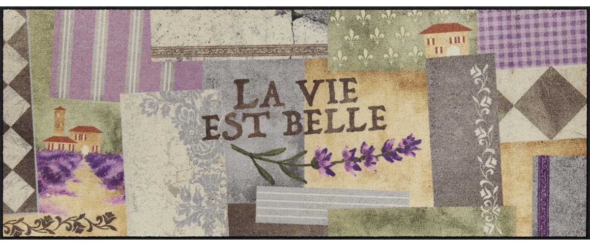 Teppichläufer 75x190 La vie est belle lila