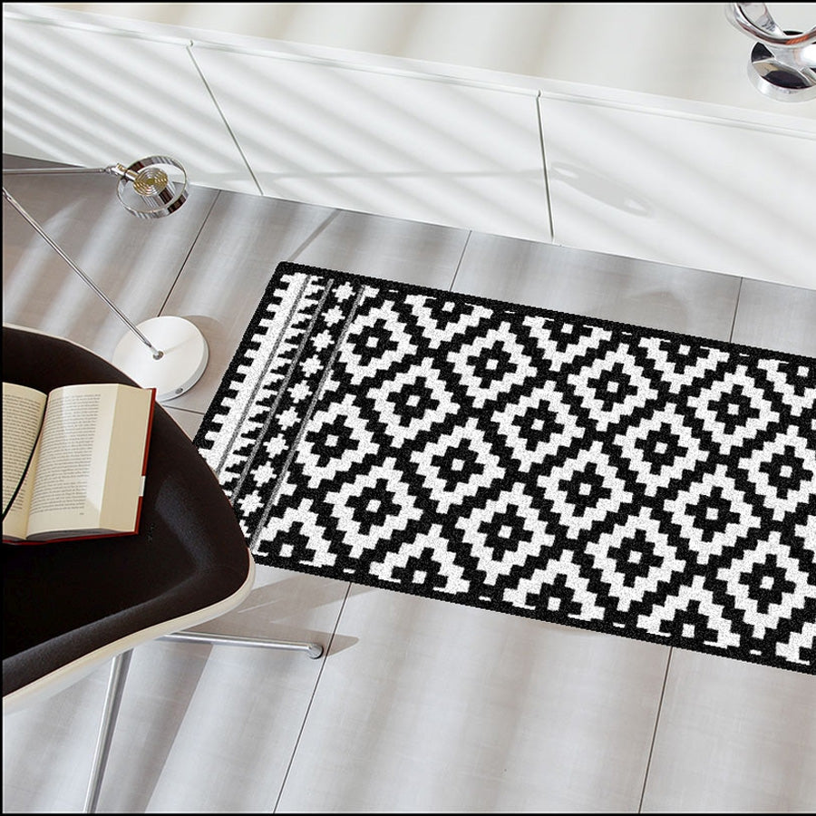 Teppichläufer 60x180 Tabuk Black & White schwarz