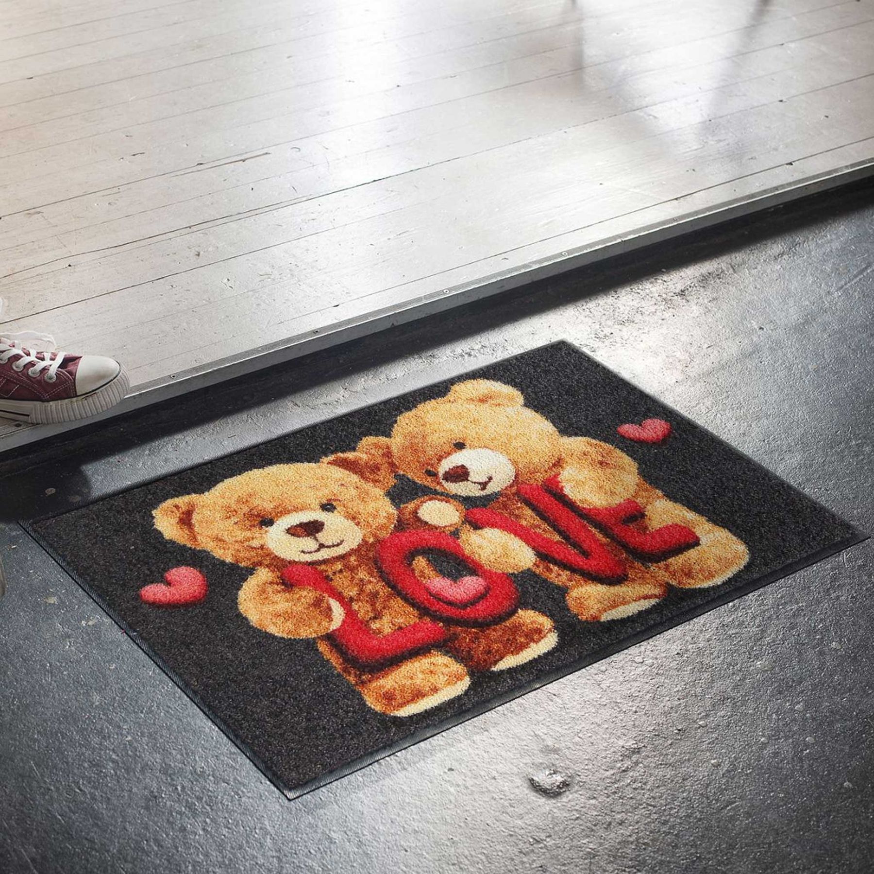 Fußmatte 50x75 Love Teddys anthrazit